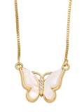 Collar minimalista de mariposa de concha de oro laminado