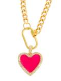 Collar minimalista de corazón de esmalte de oro laminado