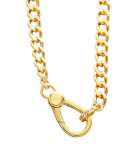 Collar de cadena hueca vintage geométrica de oro laminado