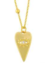 Collar con colgante vintage de triángulo de diamantes de imitación de oro laminado