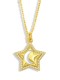Collar minimalista de estrella de circonita cúbica de oro laminado