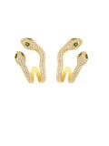 Arete vintage de serpiente con circonitas cúbicas de oro laminado