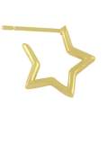 Arete minimalista de oro laminado con corazón liso