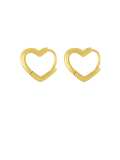 Arete de oro laminado con corazón hueco vintage