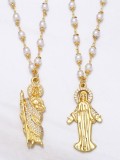 oro laminado Cubic Zirconia Religioso Vintage Virgen María Colgante Collar