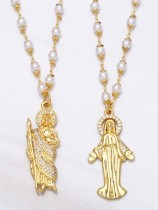 oro laminado Cubic Zirconia Religioso Vintage Virgen María Colgante Collar