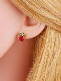 Arete de lujo Friut con zirconia cúbica de oro laminado