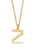 Collar minimalista con letra de perla de imitación de oro laminado