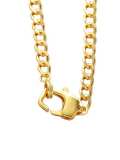 Collar de cadena hueca vintage geométrica de oro laminado