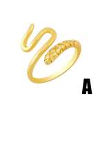 Anillo de banda de hip hop de serpiente de diamantes de imitación de oro laminado