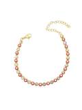 Pulsera minimalista de ojo malvado de esmalte de oro laminado