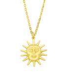 Collar vintage de oro laminado con sol y luna