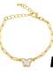 Brazalete ajustable minimalista de mariposa de concha de oro laminado