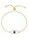 Pulsera Ajustable Vintage Mal de Ojo con Zirconia Cúbica de oro laminado