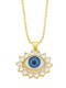 oro laminado Cubic Zirconia Esmalte Evil Eye Hip Hop Collar