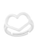 Anillo apilable minimalista de corazón hueco de esmalte de oro laminado