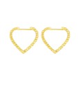 Arete minimalista de oro laminado con corazón hueco