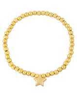 Brazalete con cuentas minimalistas de estrella de oro laminado