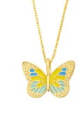 Collar minimalista de mariposa de esmalte de oro laminado