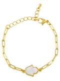 Brazalete ajustable minimalista de mariposa de concha de oro laminado
