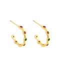 Arete vintage de serpiente con circonitas cúbicas de oro laminado