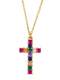 Collar Étnico Cruz Zirconia Cúbica oro laminado