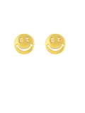 Arete de oro laminado con circonita cúbica Smiley Vintage