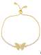 Brazalete Ajustable Vintage de Mariposa con Zirconia Cúbica de oro laminado