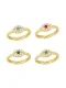 Anillo de banda vintage mal de ojo con diamantes de imitación de oro laminado