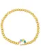 Pulsera minimalista con cuentas de corazón esmaltado de oro laminado