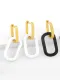 Arete colgante geométrico minimalista de oro laminado esmaltado
