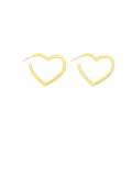 Pendiente Huggie minimalista con corazón de estrella hueca de oro laminado