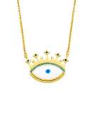 oro laminado Cubic Zirconia Evil Eye Hip Hop Collar