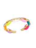 Anillo de banda minimalista geométrico de esmalte de oro laminado