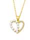 Collar minimalista de corazón de perla de imitación de oro laminado
