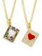 Collar de hip hop con corazón de circonita cúbica de oro laminado