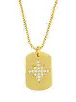 Collar vintage geométrico de diamantes de imitación de oro laminado