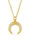Collar vintage luna de oro laminado con circonitas cúbicas