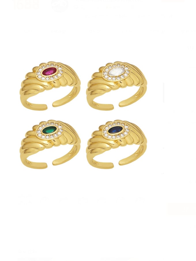 Anillo de banda vintage mal de ojo con circonita cúbica de oro laminado