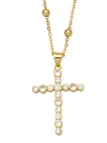 Collar Religioso Étnico con Cruz de Zirconia Cúbica de oro laminado