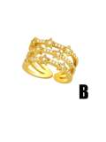 Anillo de banda vintage irregular de circonita cúbica de oro laminado