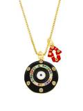Collar geométrico de hip hop con esmalte de diamantes de imitación de oro laminado