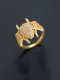 Anillo de lujo con insecto y circonita cúbica de oro laminado