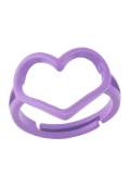 Anillo apilable minimalista de corazón hueco de esmalte de oro laminado