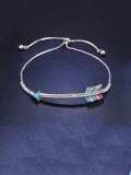 Brazalete ajustable delicado irregular de oro laminado con circonitas cúbicas