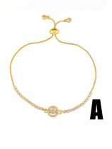 Brazalete Ajustable Minimalista Smiley de oro laminado con Zirconia Cúbica