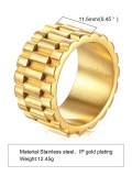 Anillo de banda vintage geométrico de acero inoxidable