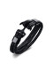 Delicada pulsera de cuero artificial en forma de ancla