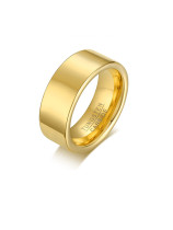 Acero inoxidable con anillos de hombre redondos lisos simplistas chapados en oro