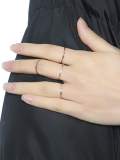 Anillo de banda minimalista redondo de acero inoxidable